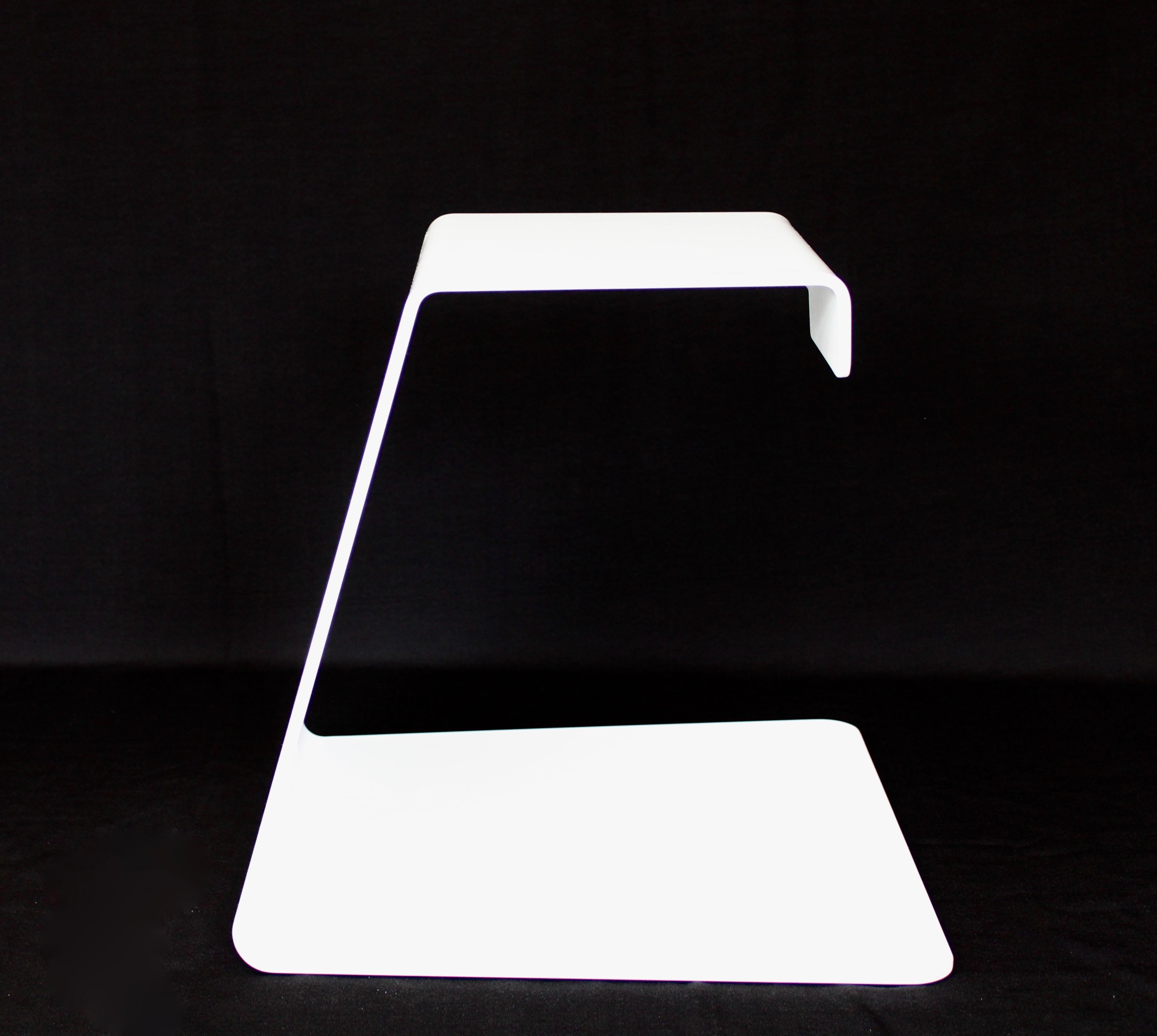 Jonathan Nesci Folded Aluminum Powder Coated White Jack Stool In Good Condition For Sale In Chicago, IL