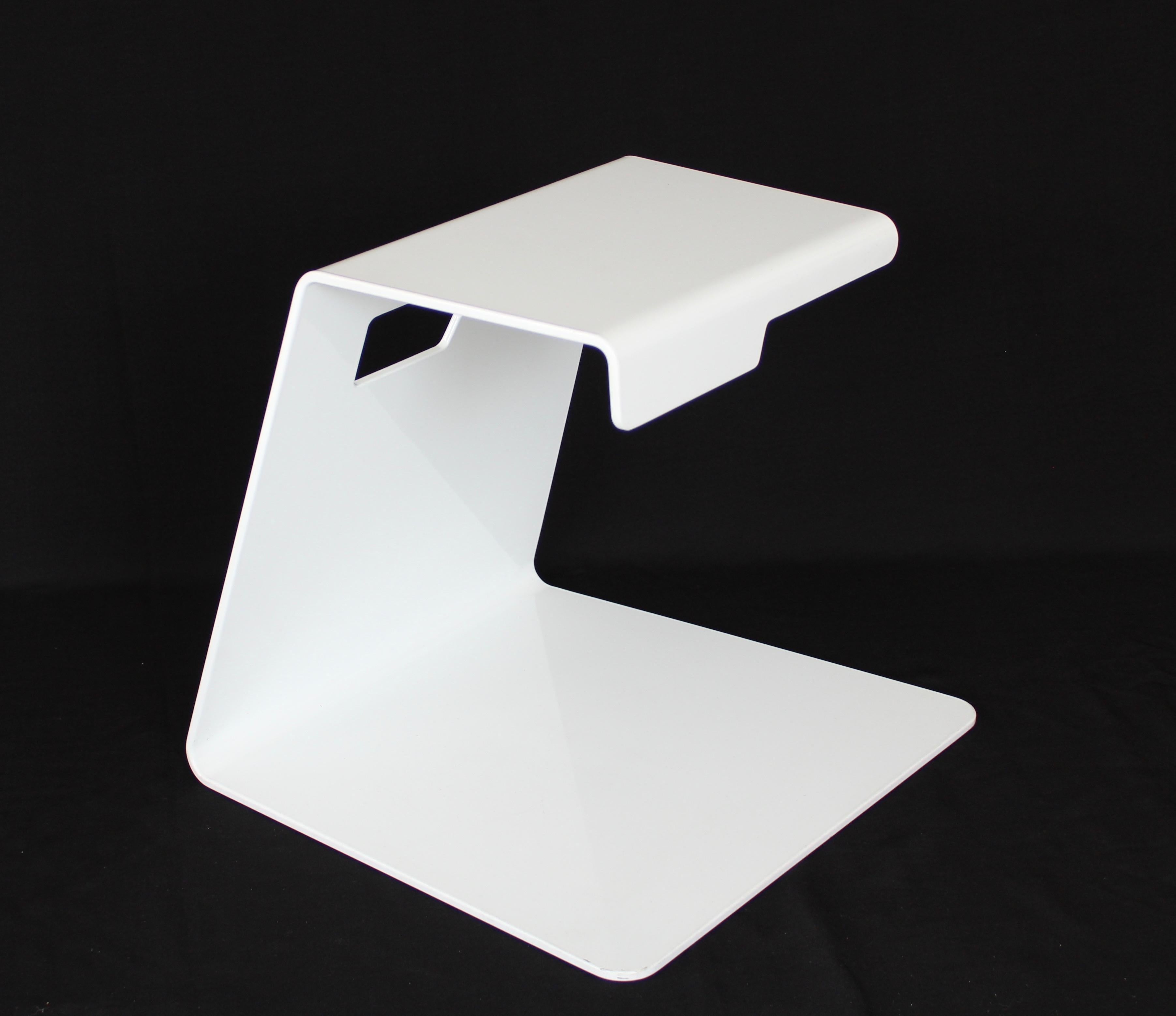 Jonathan Nesci Folded Aluminum Powder Coated White Jack Stool For Sale 1