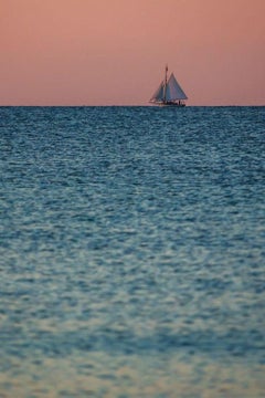 Open Spaces/ Nantucket Island / Photograph of Ship sailing at Sunset 