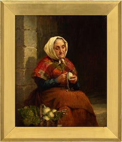 Jonathan Pratt, „Peeling Turnips“, Ölgemälde