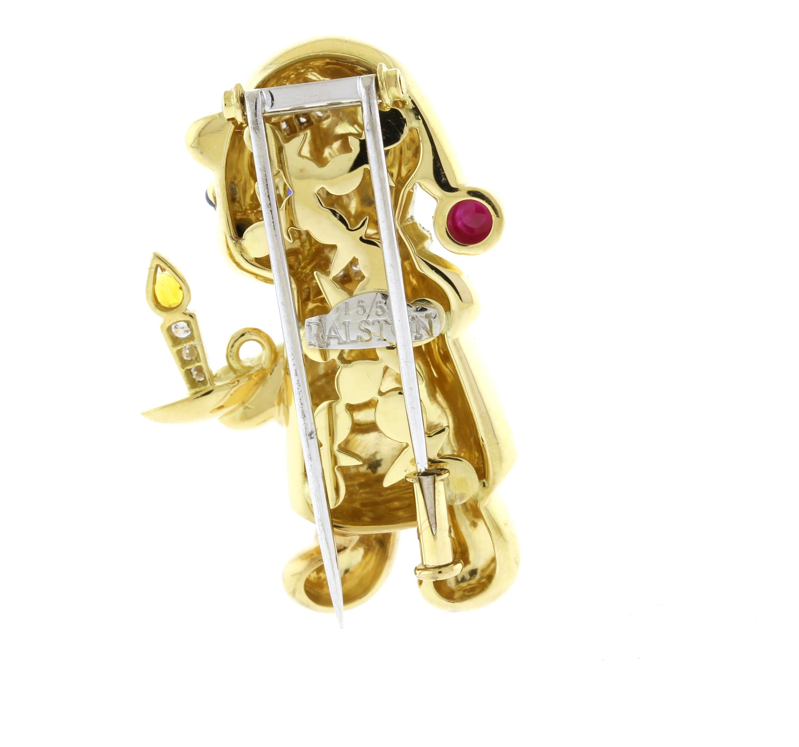 Jonathan Ralston's Exquisite Limited Edition Gold Bear Brooch In Excellent Condition For Sale In Bethesda, MD