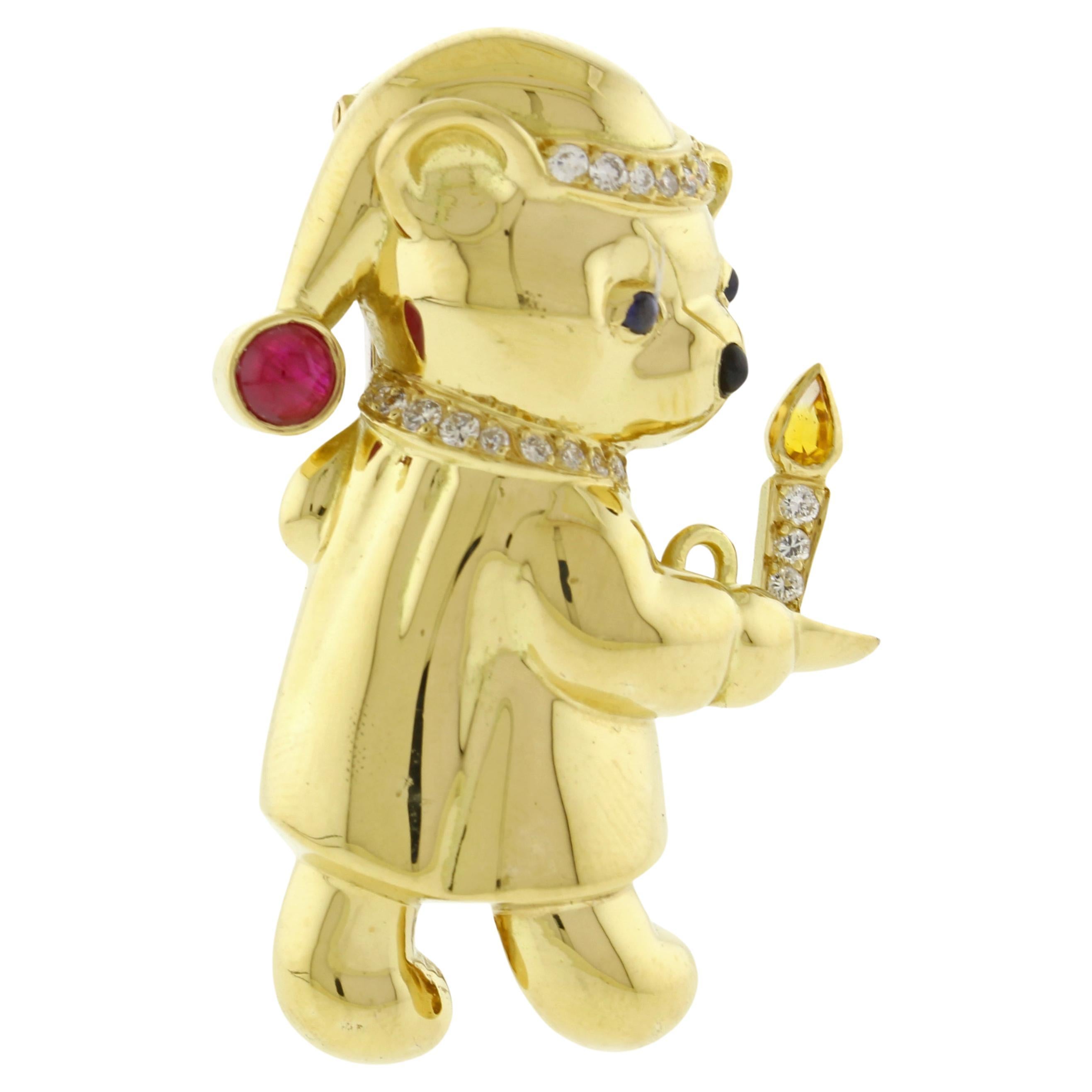 Jonathan Ralston's Exquisite Limited Edition Gold Bear Brooch For Sale