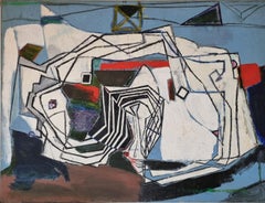 Vintage 20th Century Painting Oil on Canvas by Jonathan Richard Turner C. 1960