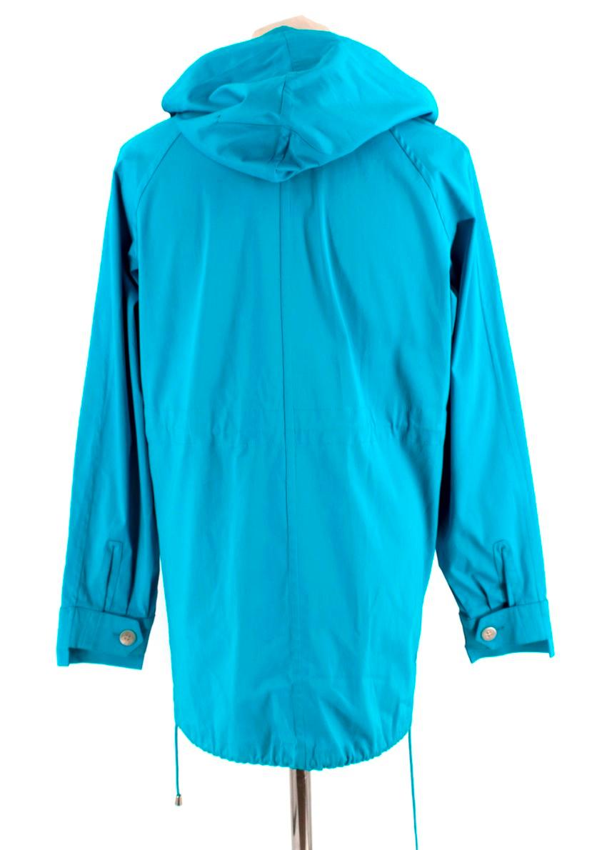 Jonathan Saunders Blue/Camel Hooded Jacket - Size 46 In Excellent Condition For Sale In London, GB