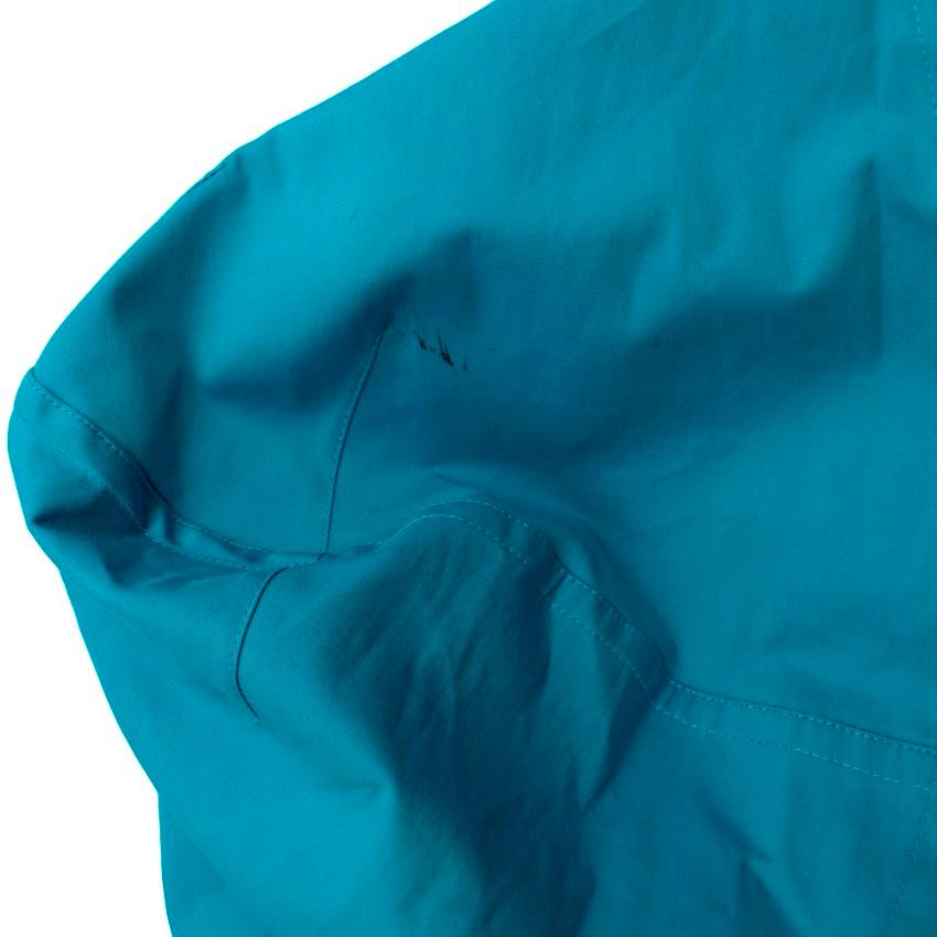 Jonathan Saunders Blue/Camel Hooded Jacket - Size 46 For Sale 1