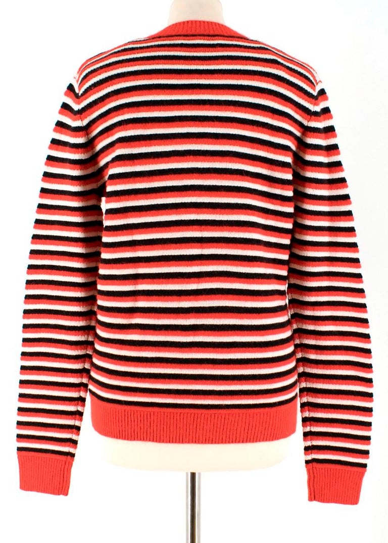 Jonathan Saunders Red Multi-coloured Striped Knit Jumper SIZE M For ...