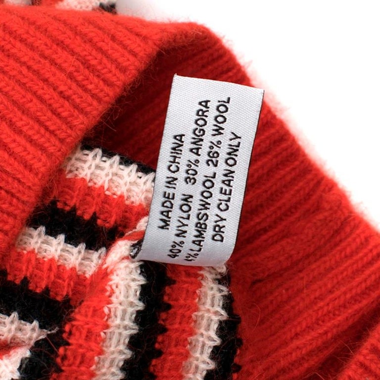 Jonathan Saunders Red Multi-coloured Striped Knit Jumper SIZE M For ...