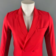 JONATHAN SAUNDERS Cappotto sportivo in lana bicolore rosso e borgogna taglia 34