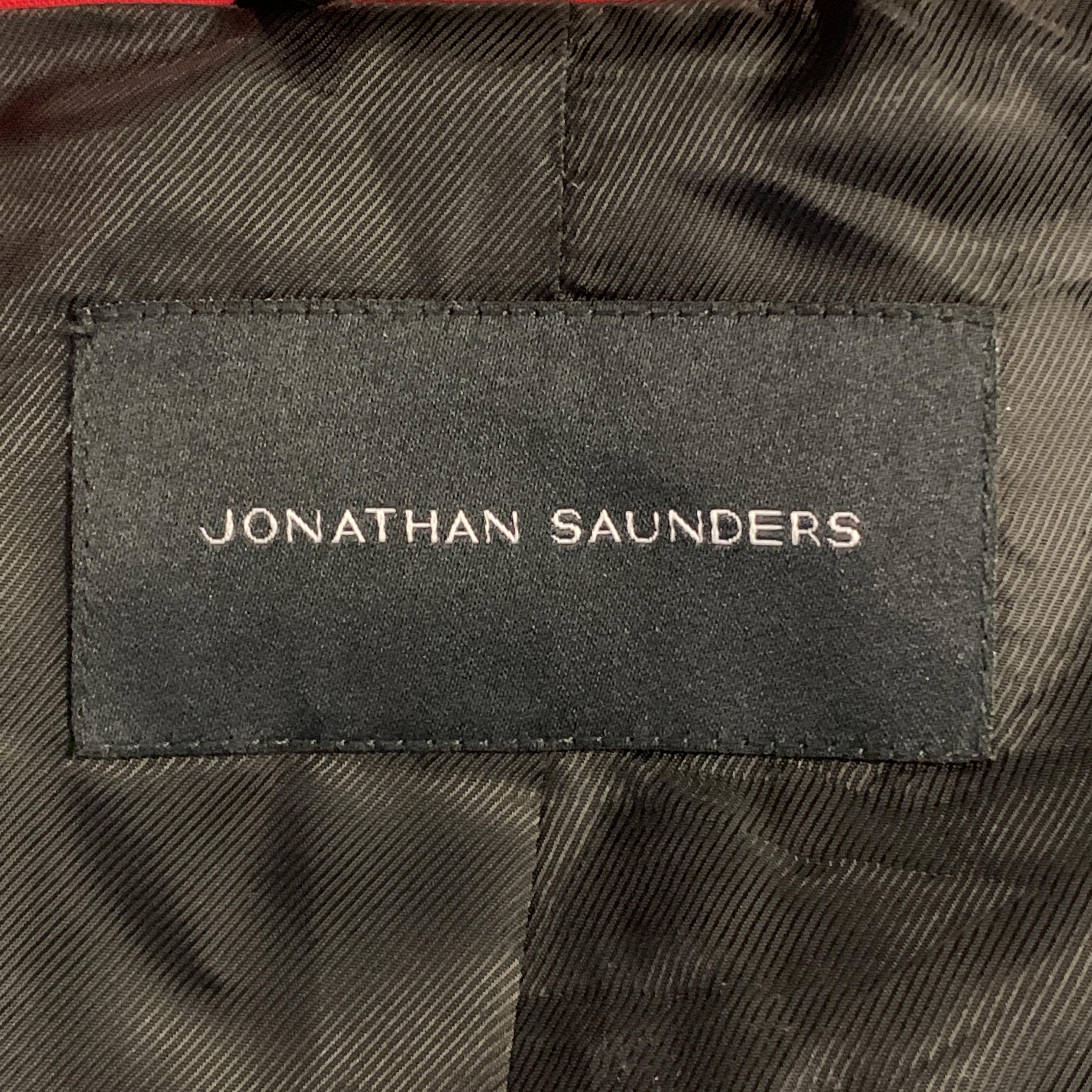 JONATHAN SAUNDERS Size 34 Red & Burgundy Two Toned Wool Sport Coat In Excellent Condition In San Francisco, CA