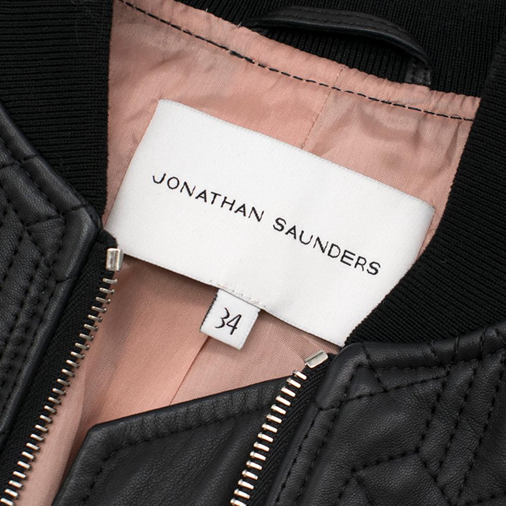 Jonathan Saunders textured leather bomber jacket - Size US 0-2 In Excellent Condition For Sale In London, GB