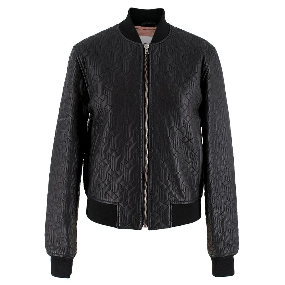 Jonathan Saunders textured leather bomber jacket - Size US 0-2 For Sale