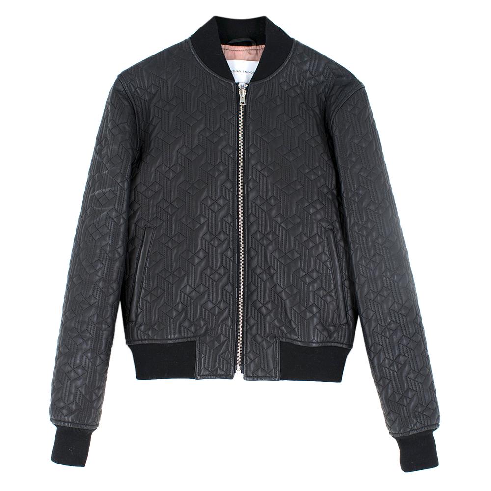 Jonathan Saunders textured leather bomber jacket - Size US 0-2 In Excellent Condition For Sale In London, GB
