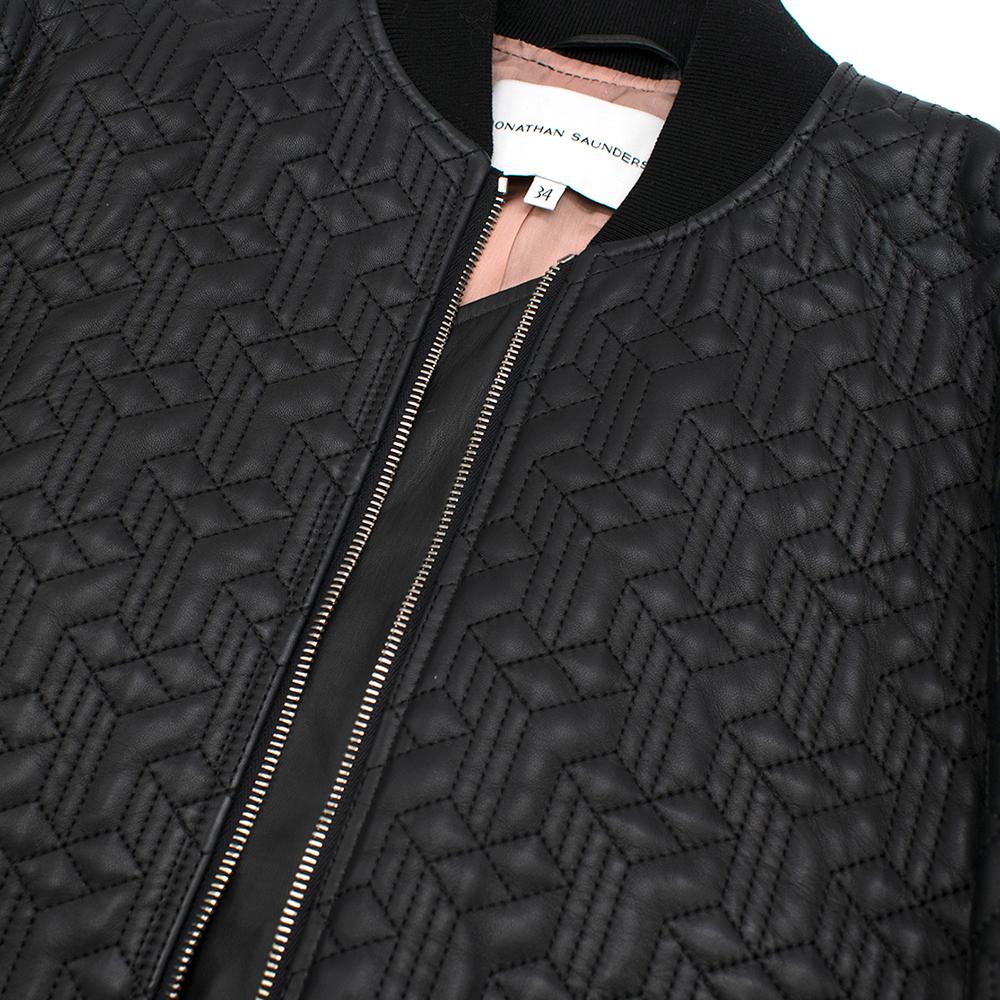 Jonathan Saunders textured leather bomber jacket - Size US 0-2 For Sale 2