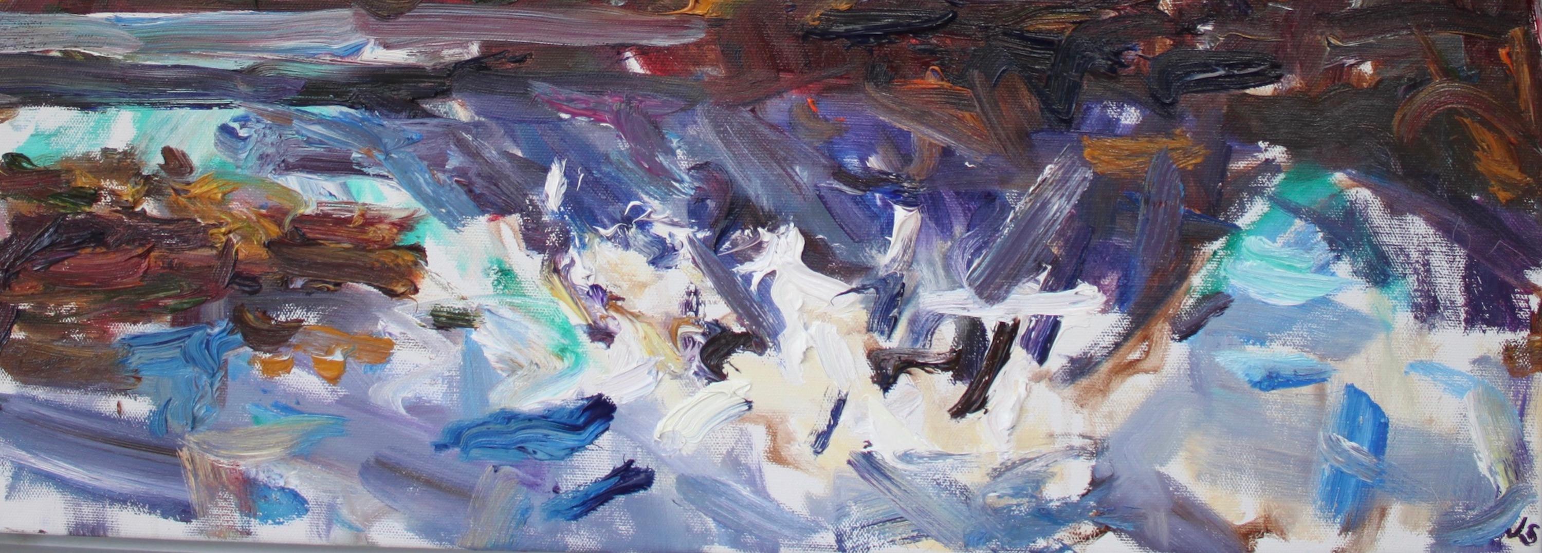 Liathach Reflexion von Jonathan Shearer - Landschaft Ölgemälde, Berg, Himmel im Angebot 4