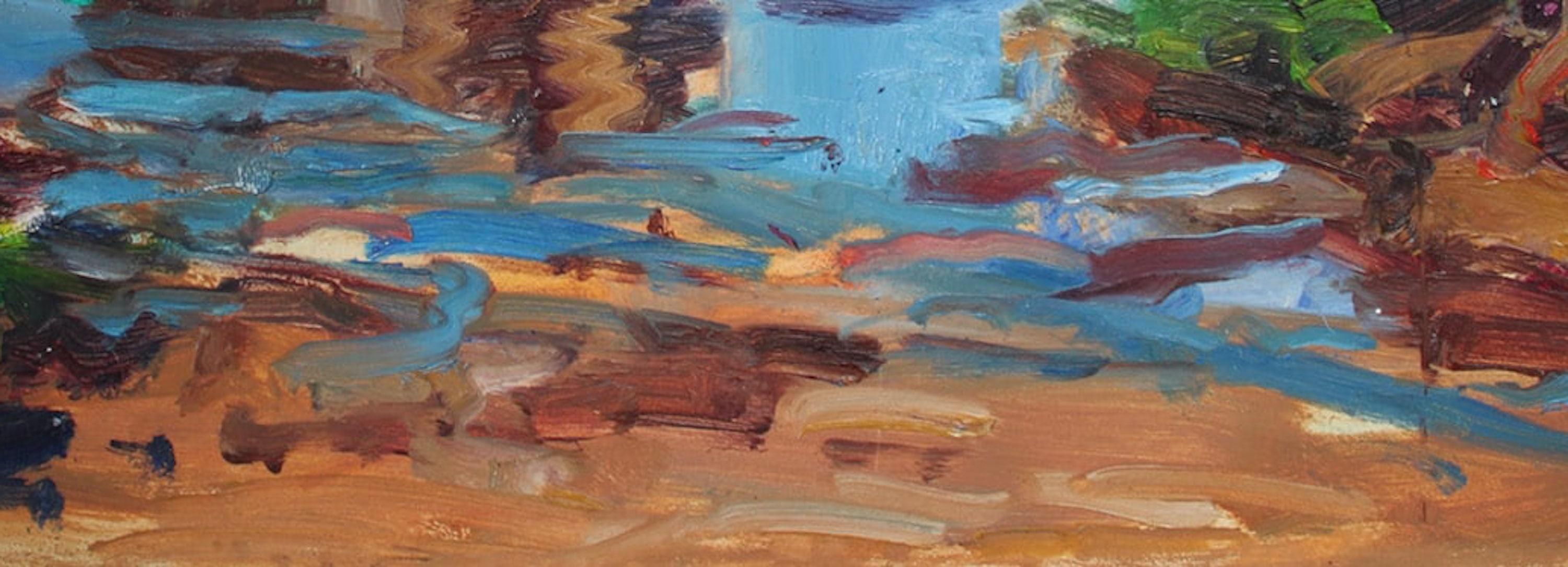 Low Tide Shandwick Bay by Jonathan Shearer - Seascape oil painting, ocean waves For Sale 4