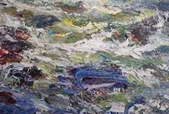 Spring Tide, Shandwick Bay - Seascape oil painting, Ocean waves, blue