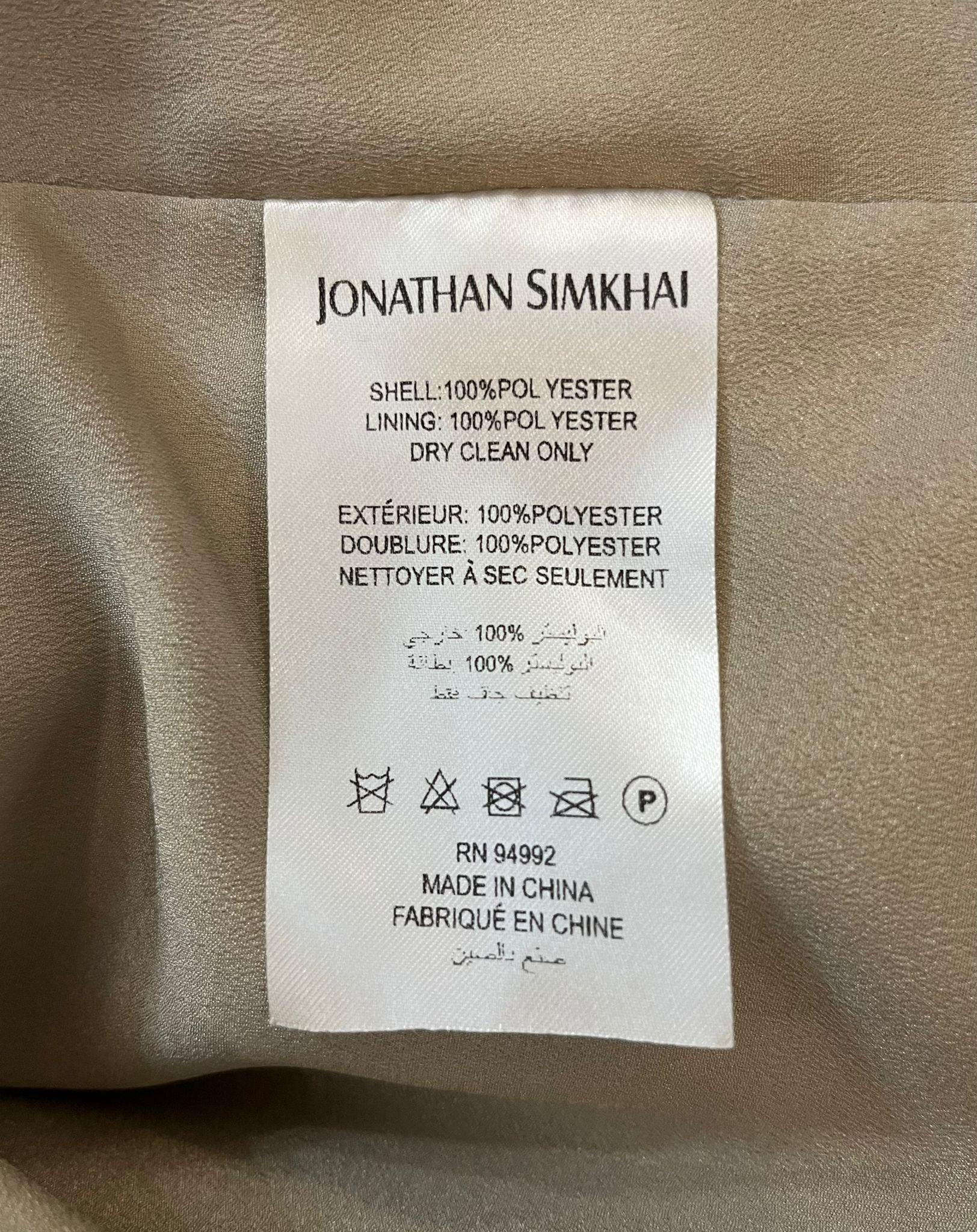 Jonathan Simkhai Asymmetric Plisse Metallic Dress For Sale 3