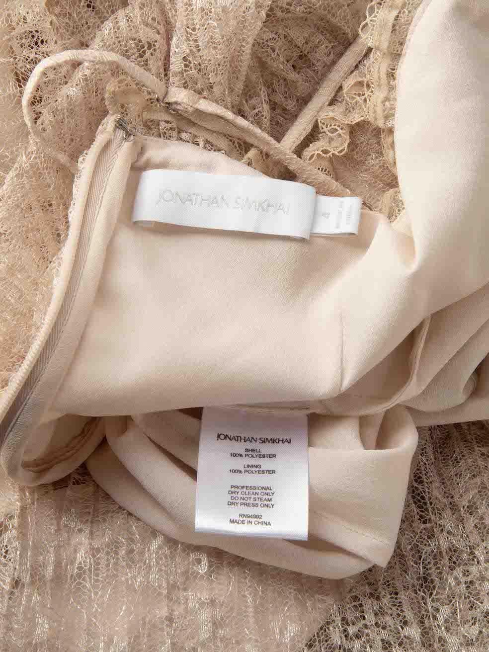 Women's Jonathan Simkhai Beige Lace Tiered Midi Dress Size S