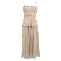 Jonathan Simkhai Beige Lace Tiered Midi Dress Size S