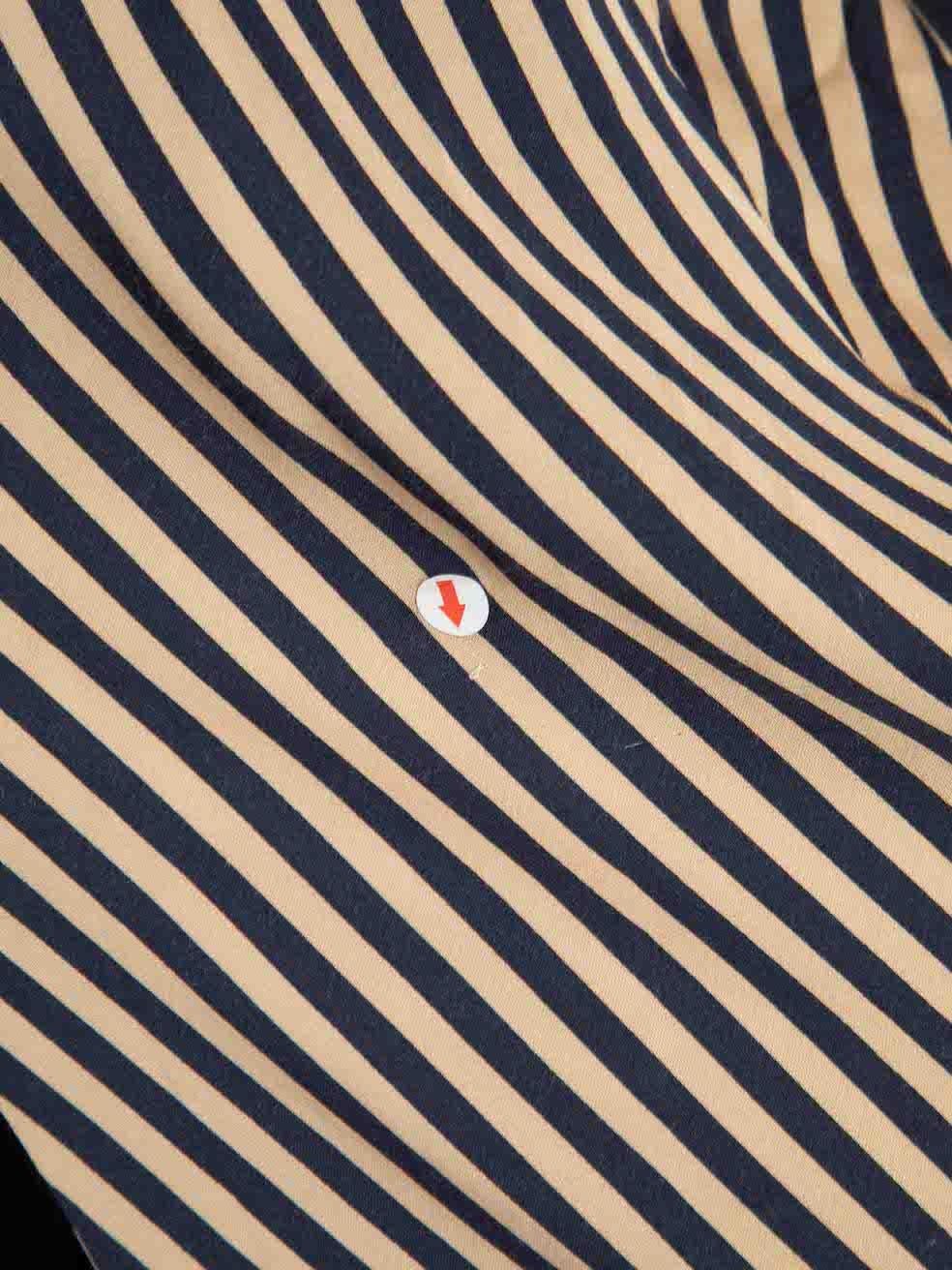 Jonathan Simkhai Beige Ruched Detail Stripe Print Mini Dress Size L For Sale 1