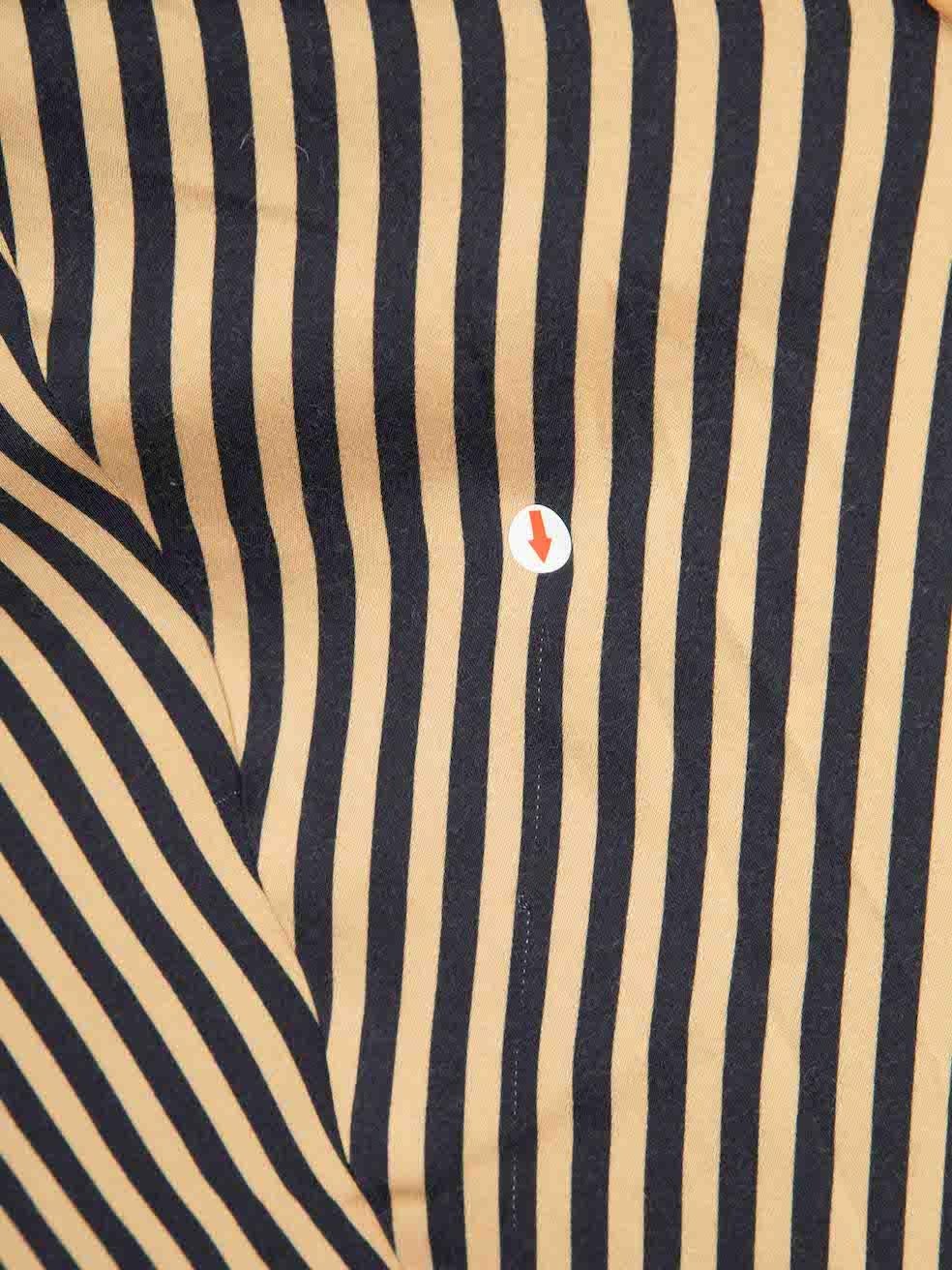 Jonathan Simkhai Beige Ruched Detail Stripe Print Mini Dress Size L For Sale 2