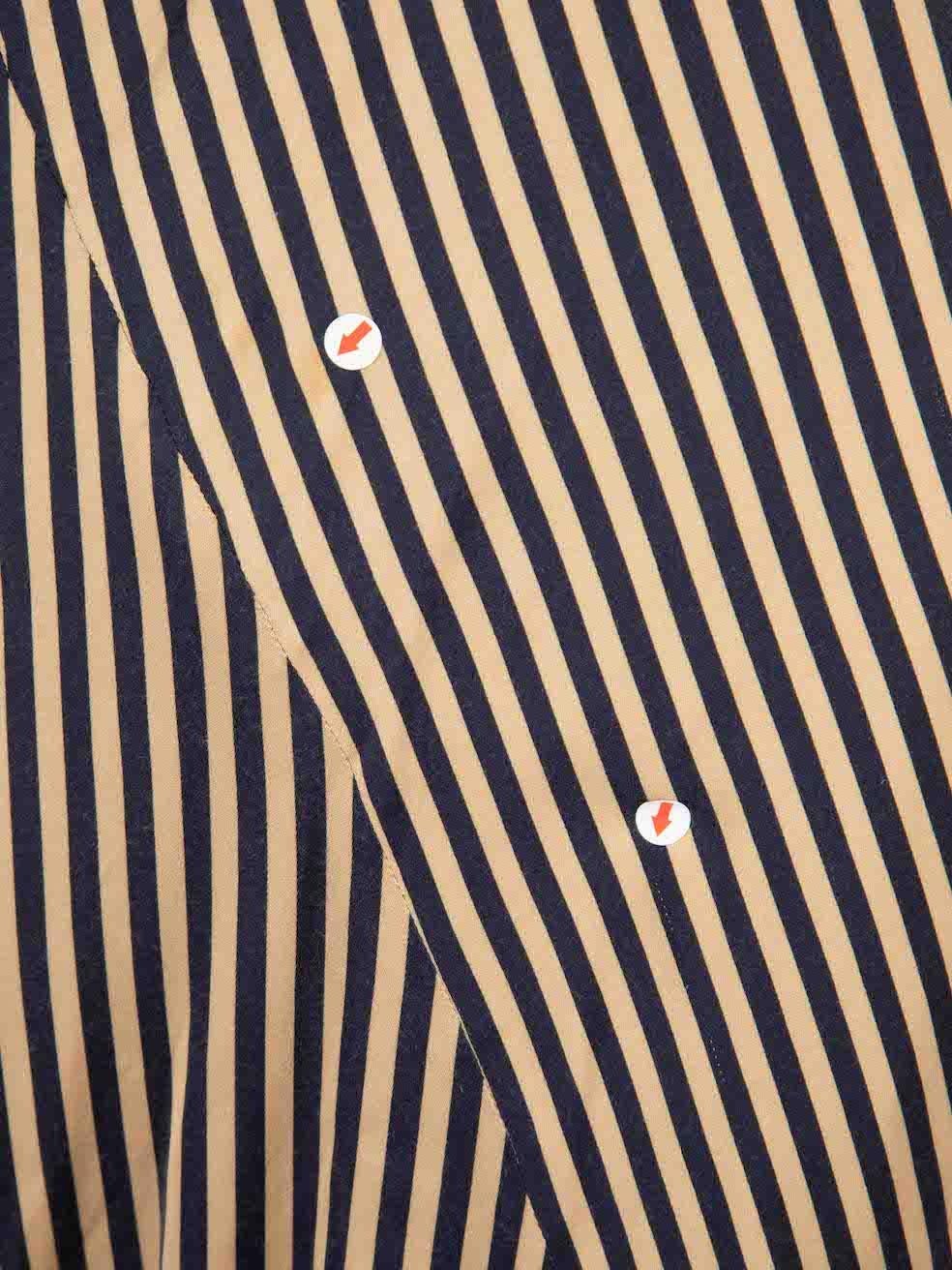 Jonathan Simkhai Beige Ruched Detail Stripe Print Mini Dress Size L For Sale 3