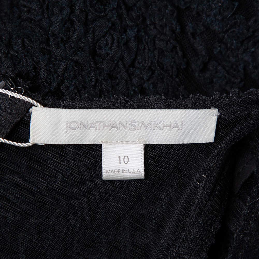 Women's Jonathan Simkhai Black Lace & Tulle Mermaid Sheer Gown M For Sale