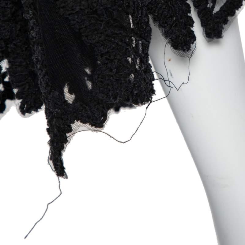 Jonathan Simkhai Black Lace & Tulle Mermaid Sheer Gown M 4