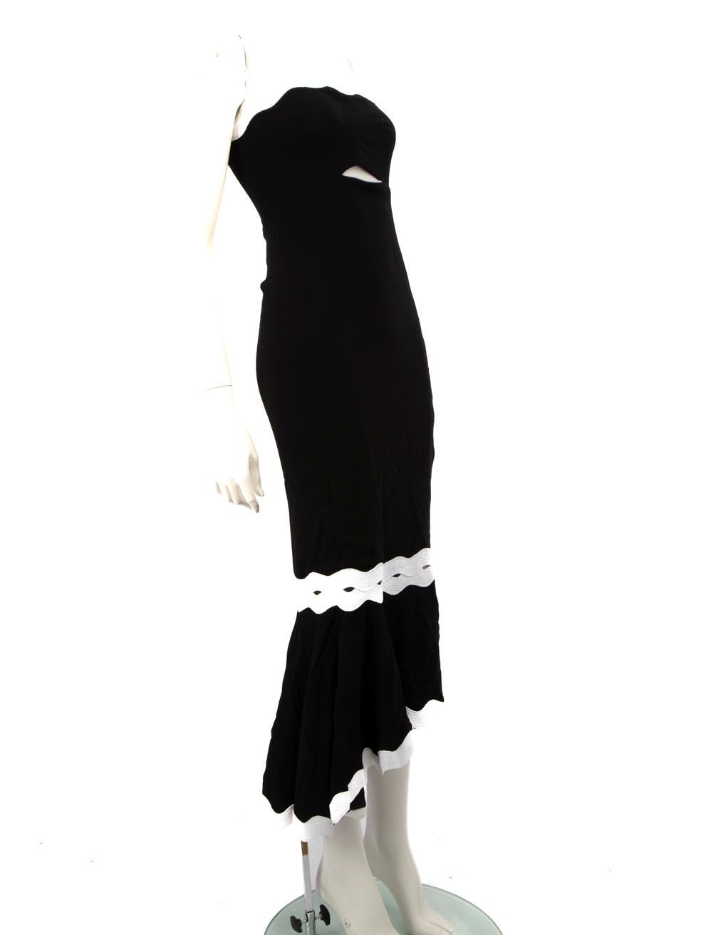 CONDITION is Very good. Minimal wear to dress is evident. Minimal wear to the top hook and eye area where there is a small mark and the hook has lost its shape. Discolouration to the front top line area is seen on this used Jonathan Simkhai designer