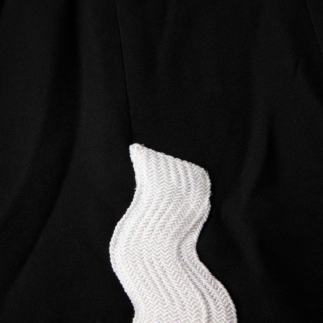 Women's Jonathan Simkhai Black Strapless White Trim Dress Size XXS