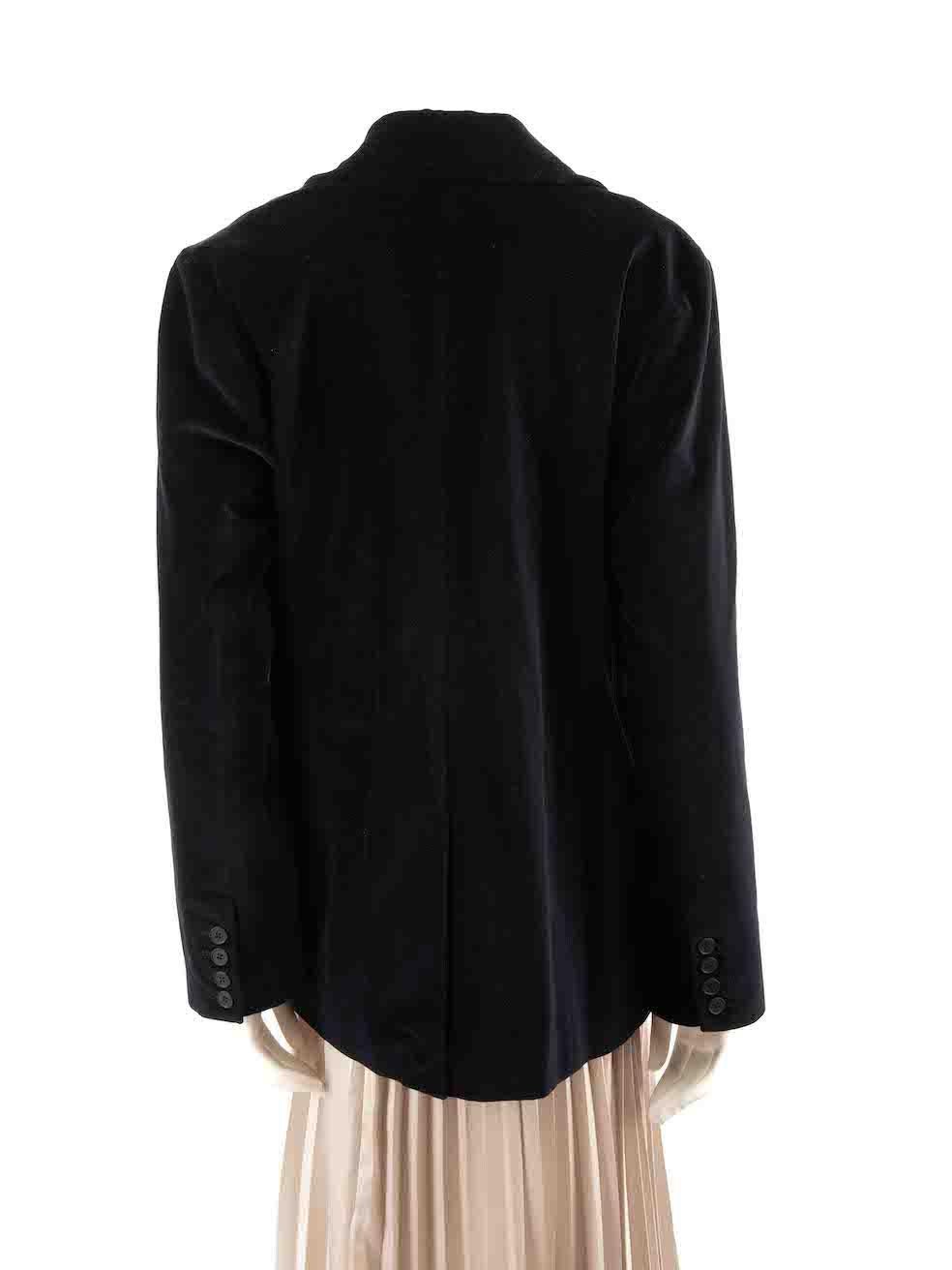 Jonathan Simkhai Black Velvet Double Breasted Blazer Size L In New Condition For Sale In London, GB