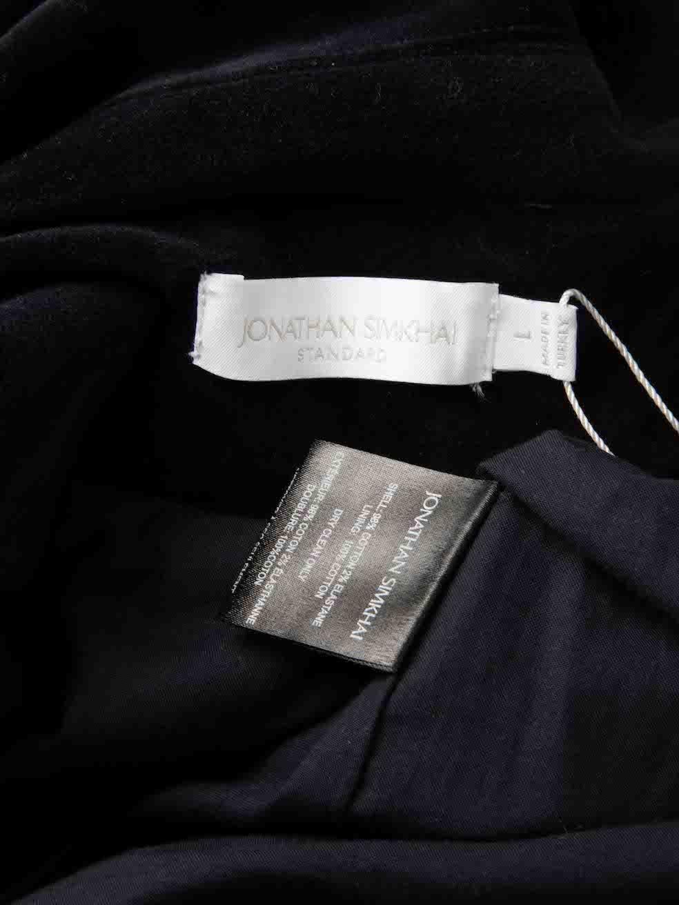Women's Jonathan Simkhai Black Velvet Double Breasted Blazer Size L For Sale