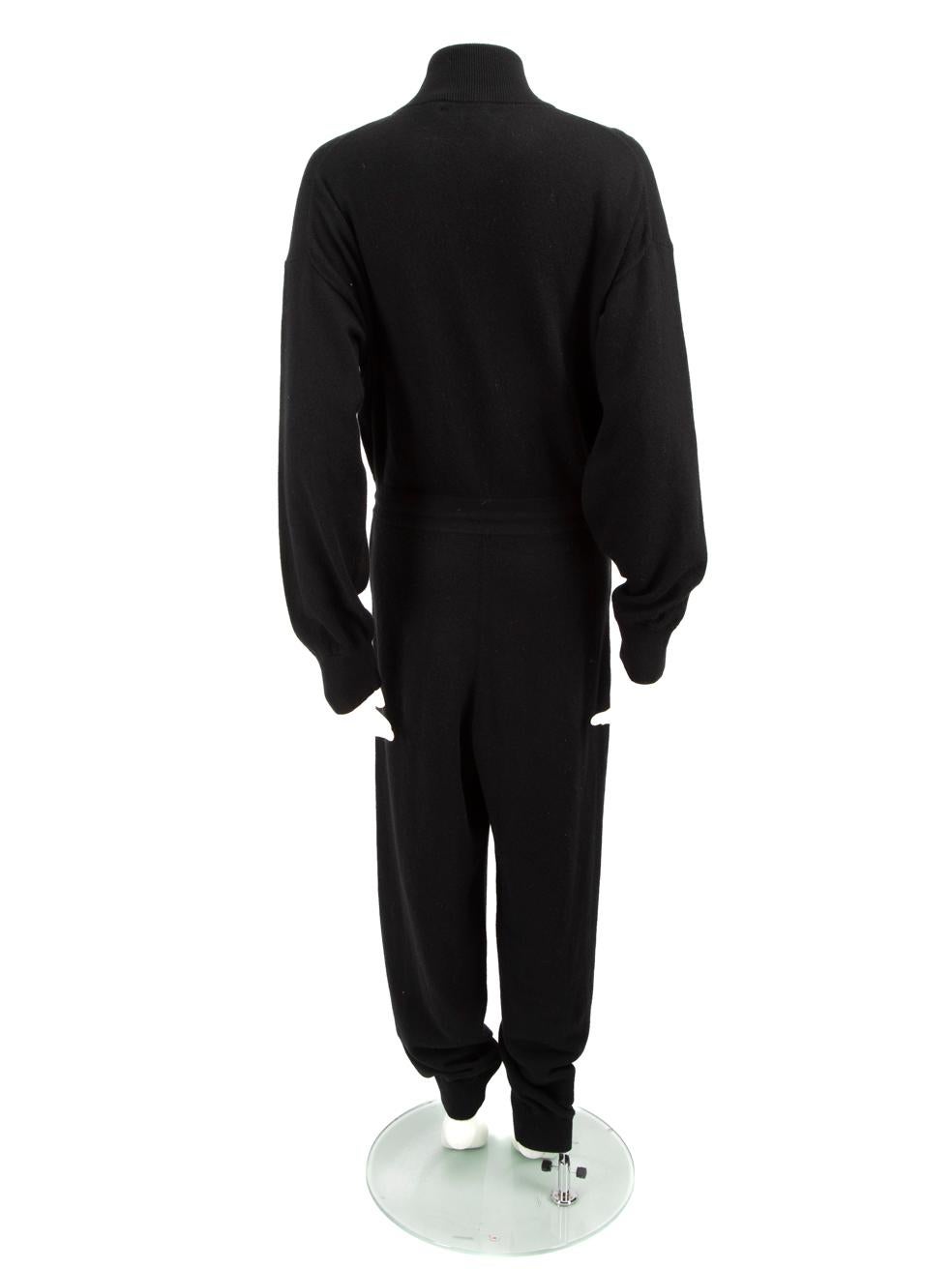 Jonathan Simkhai Black Zip-Up Mock Neck Jumpsuit Size L In New Condition In London, GB