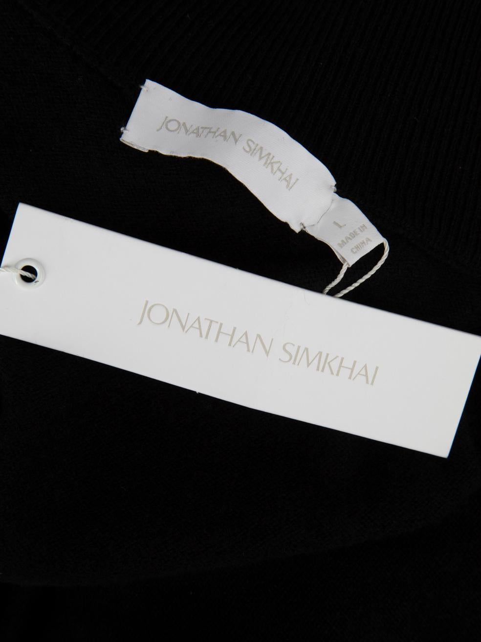 Jonathan Simkhai Black Zip-Up Mock Neck Jumpsuit Size L 1