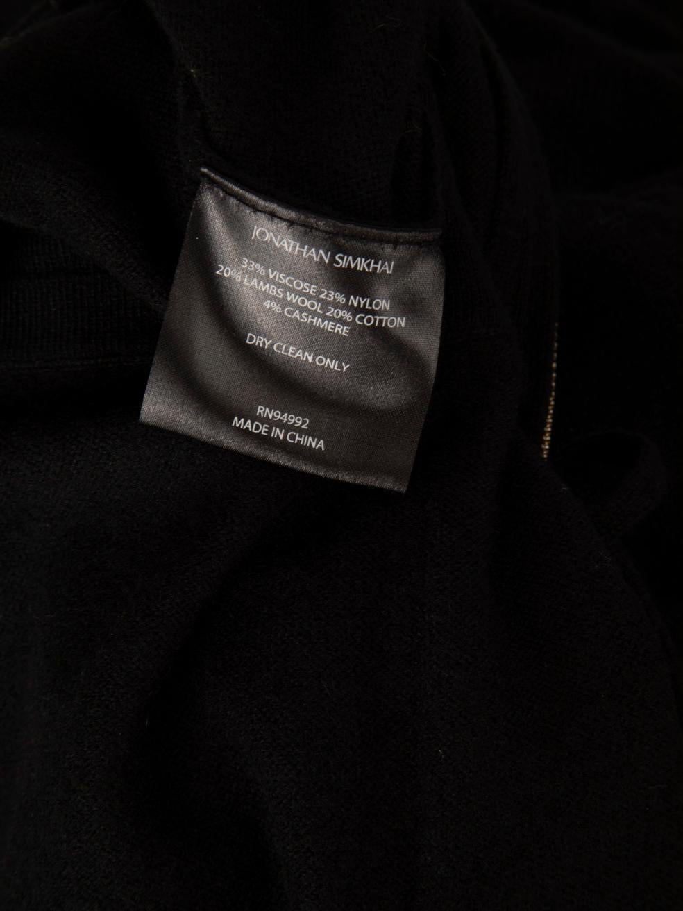 Jonathan Simkhai Black Zip-Up Mock Neck Jumpsuit Size L 2
