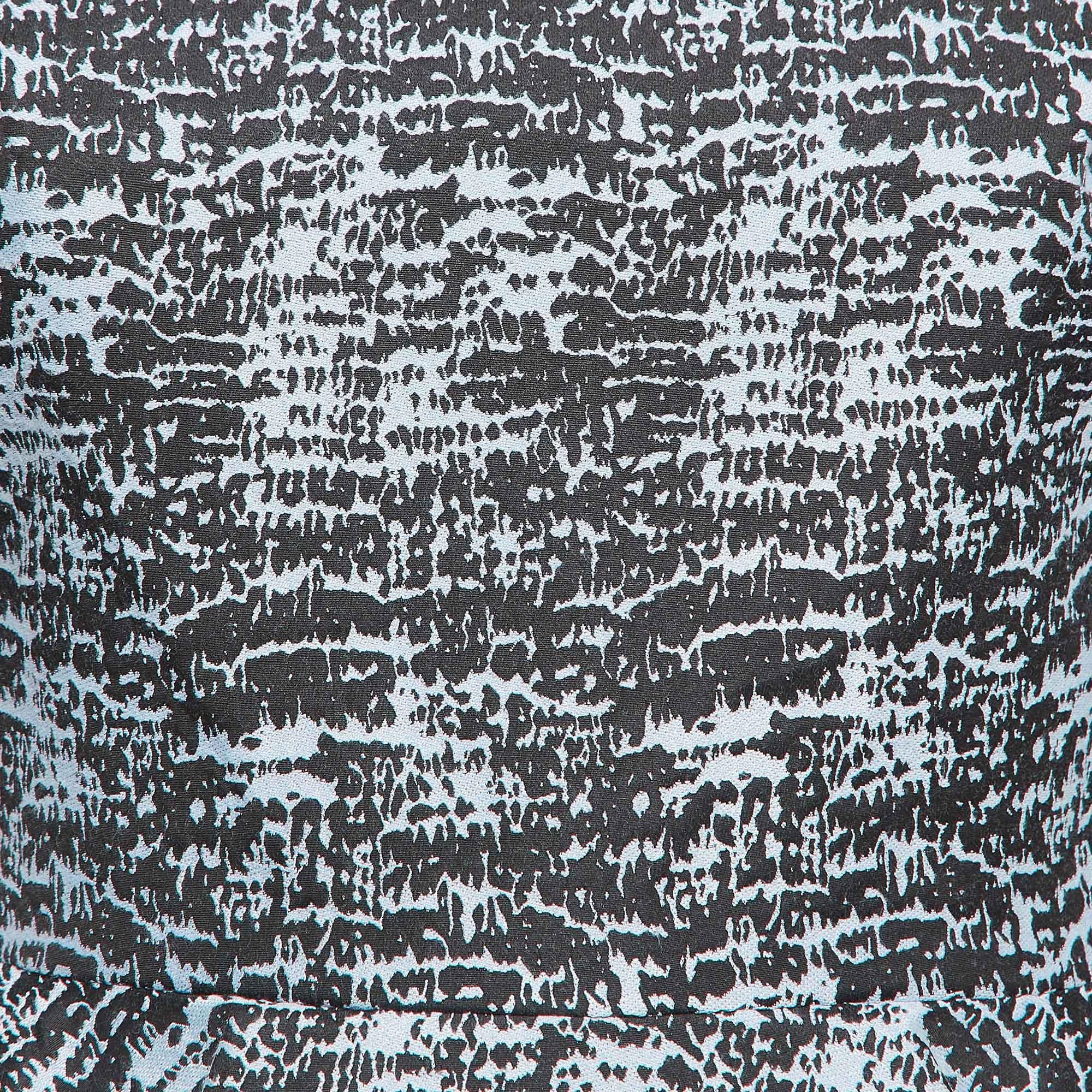 Gray Jonathan Simkhai Blue/Black Patterned Nylon and Cotton Short Dress S