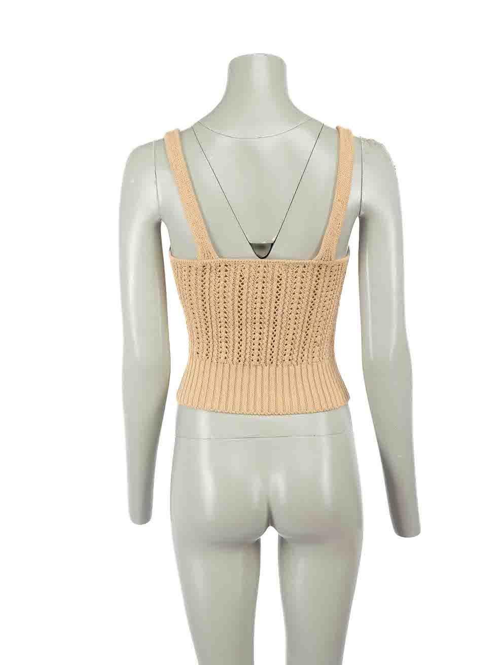 Jonathan Simkhai Brown Knitted Sleeveless Top Size S In Good Condition For Sale In London, GB