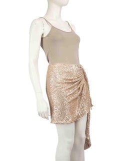 Jonathan Simkhai Champagne Sequin Mini Skirt Size XS