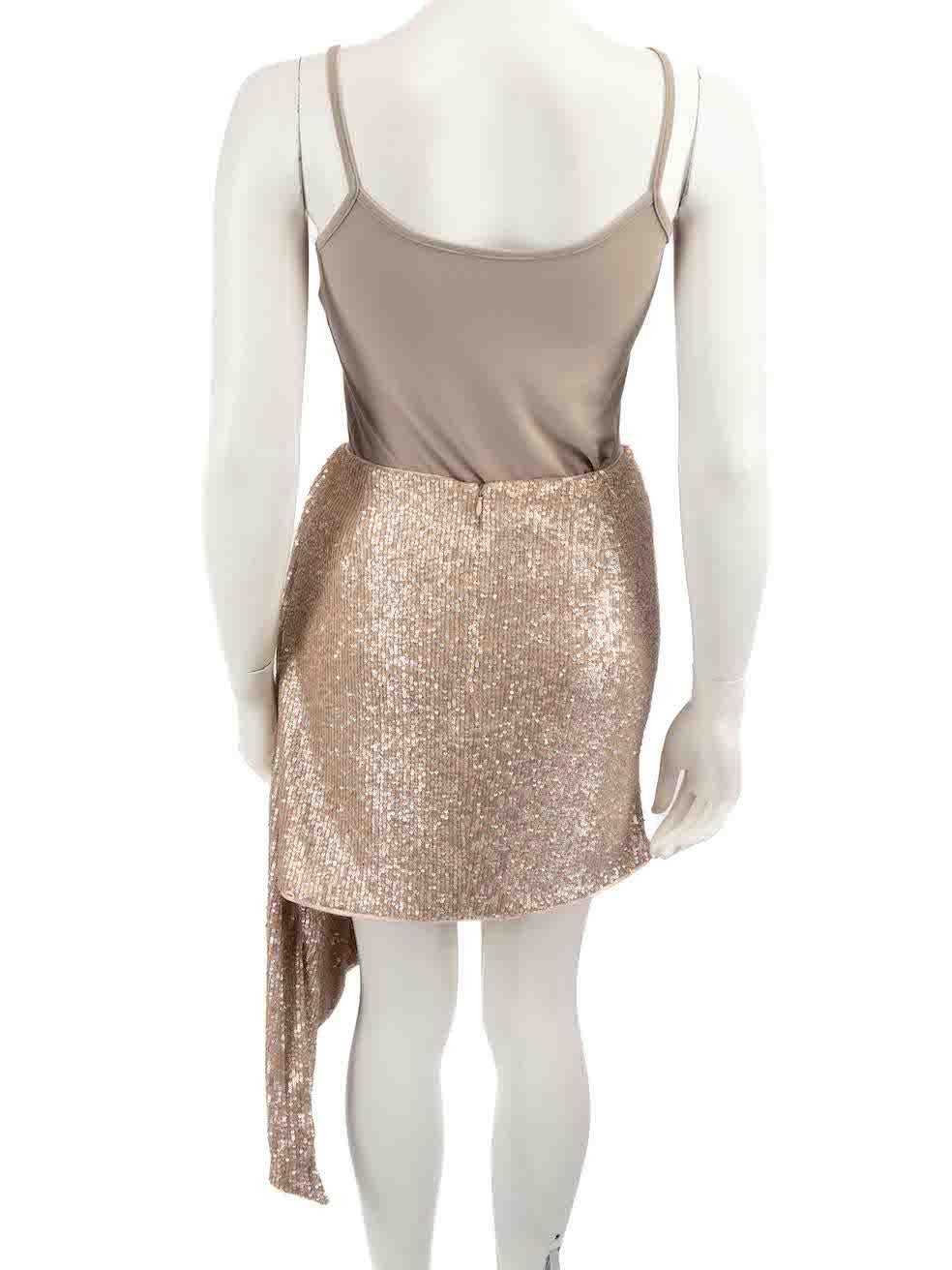 Jonathan Simkhai Minifalda de lentejuelas color champán Talla XS Beige en venta