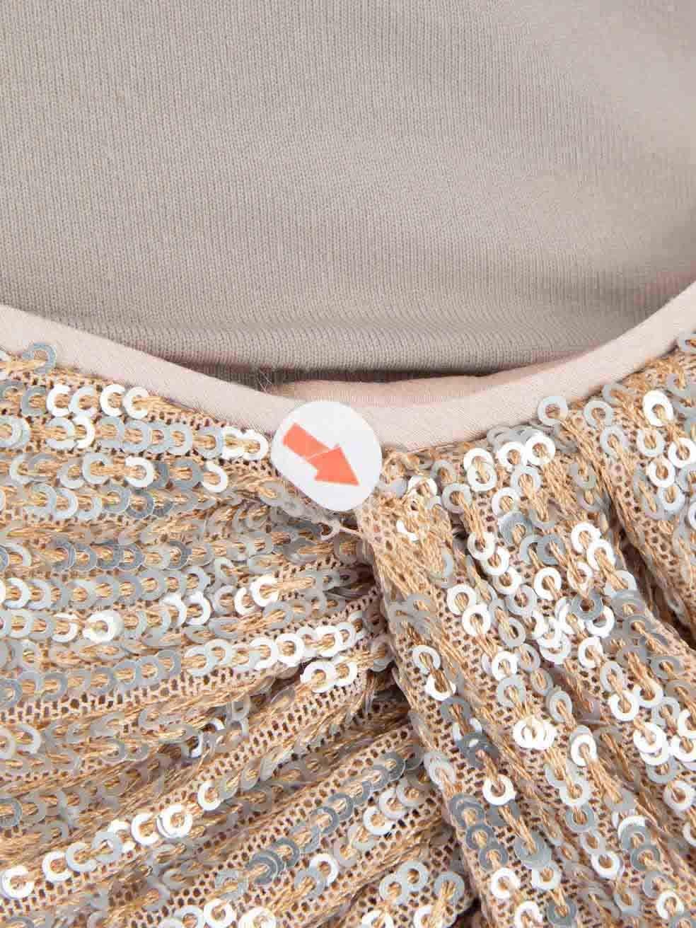 Jonathan Simkhai Minifalda de lentejuelas color champán Talla XS en venta 2