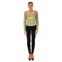 Jonathan Simkhai Cut-Out Detail Tie-Up Ribbed-Knit Top