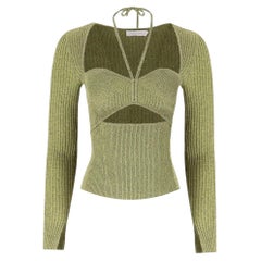 Jonathan Simkhai Cut-Out Detail Tie-Up Ribbed-Knit Top
