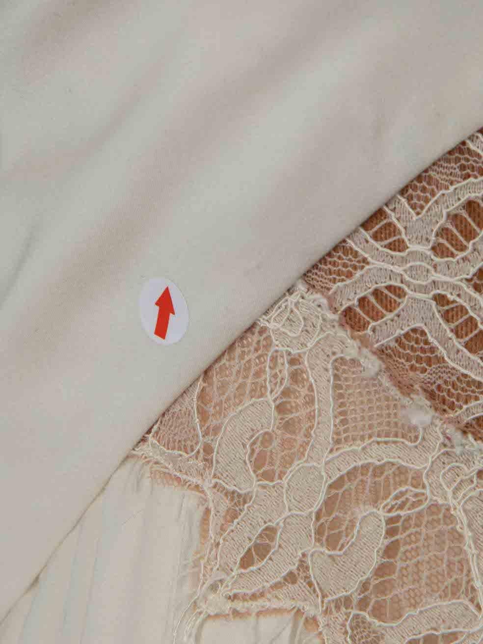 Women's Jonathan Simkhai Ecru Lace Trim Pleated Maxi Dress Size S For Sale