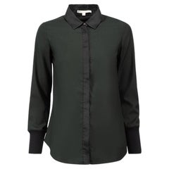 Jonathan Simkhai Green Contrast Trim Button Shirt Size XS
