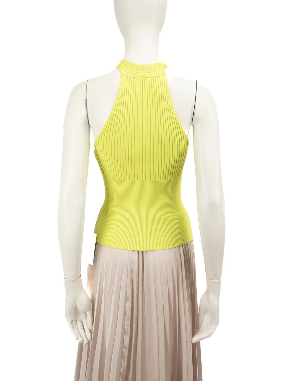Beige Jonathan Simkhai Green Neon Tank Top Size S