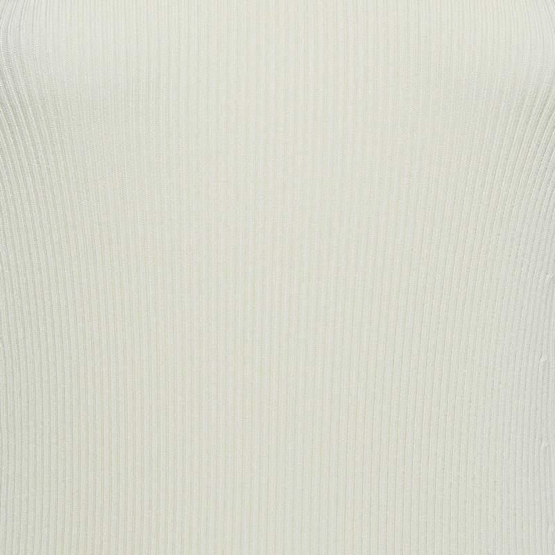 Jonathan Simkhai Ivory White Rib Knit Tabitha Dress S In Good Condition In Dubai, Al Qouz 2