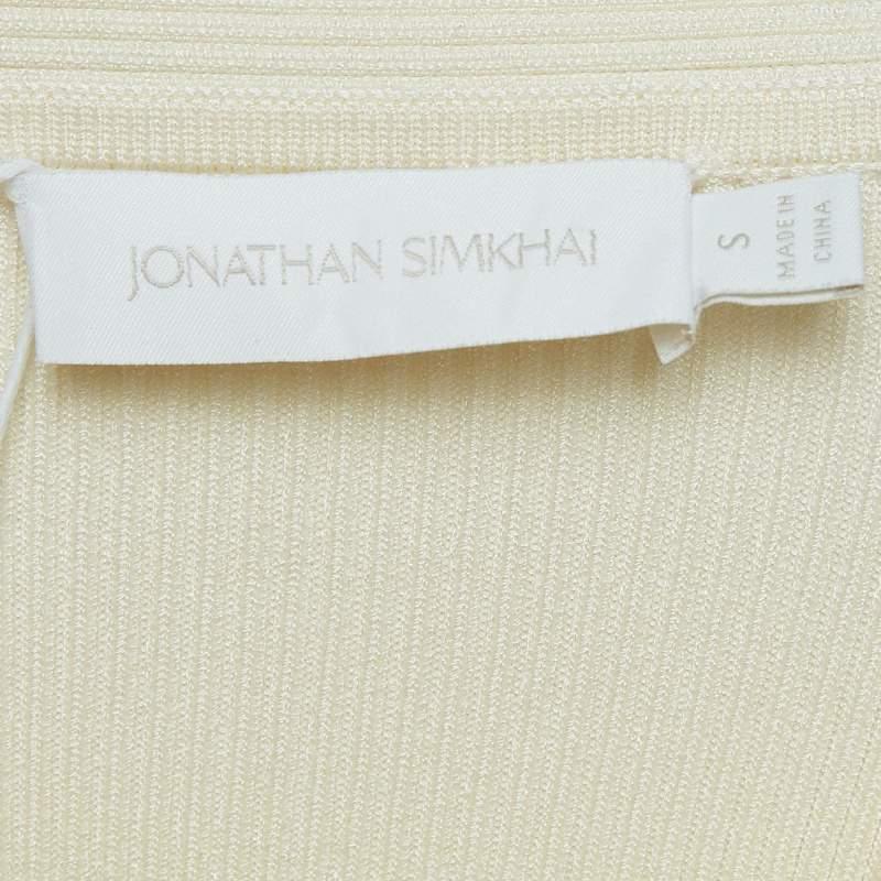 Jonathan Simkhai Ivory White Rib Knit Tabitha Dress S 3