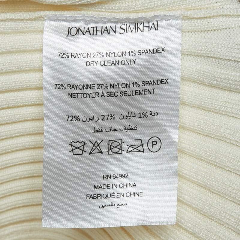 Jonathan Simkhai Ivory White Rib Knit Tabitha Dress S 4