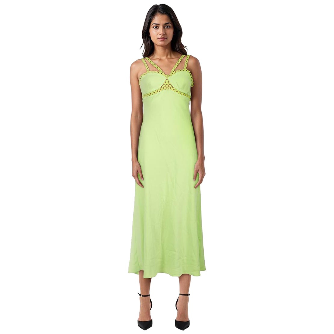 Robe midi à découpes en vert Jonathan Green Taille S