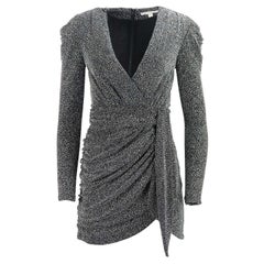 Jonathan Simkhai Metallic Wrap Effect Jersey Mini Dress US 0 UK 4